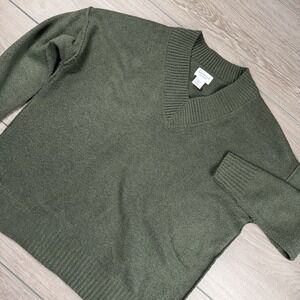 Song Of Style Women's Aimee Song Pullover V Neck Sweater Green XS